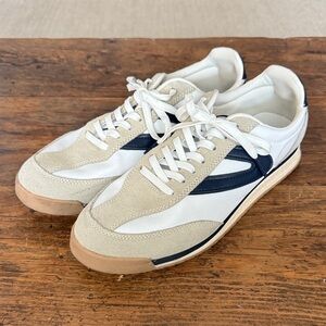 Tretorn White Navy Kristine Suede/Textile Sneaker Size 10